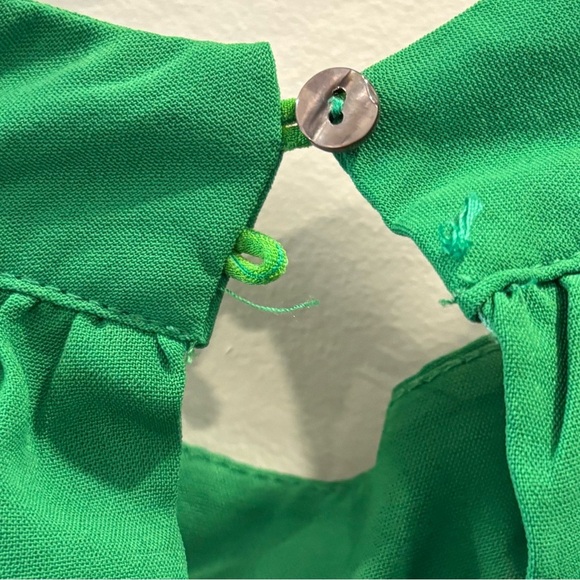 She + Sky Vibrant Green Sleeveless Dress with Ruffle Detail - Picture 3 of 3